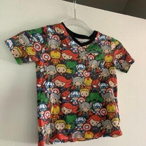 Marvel Spotted Zebra Shirt with Red and Green Heroes